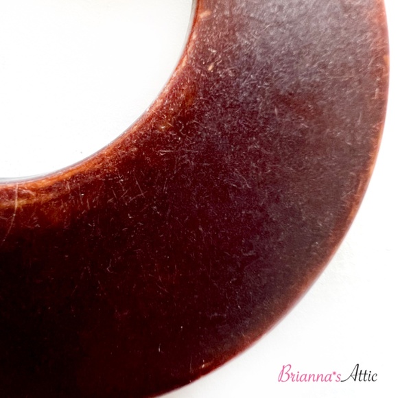 Wood finish designer round dangling earrings, brown - Picture 8 of 9